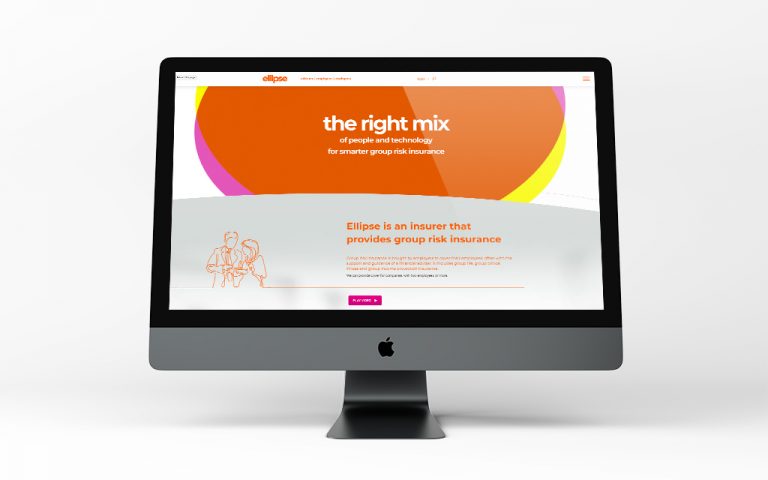 screenshot of ellipse website home page as part of website design and build