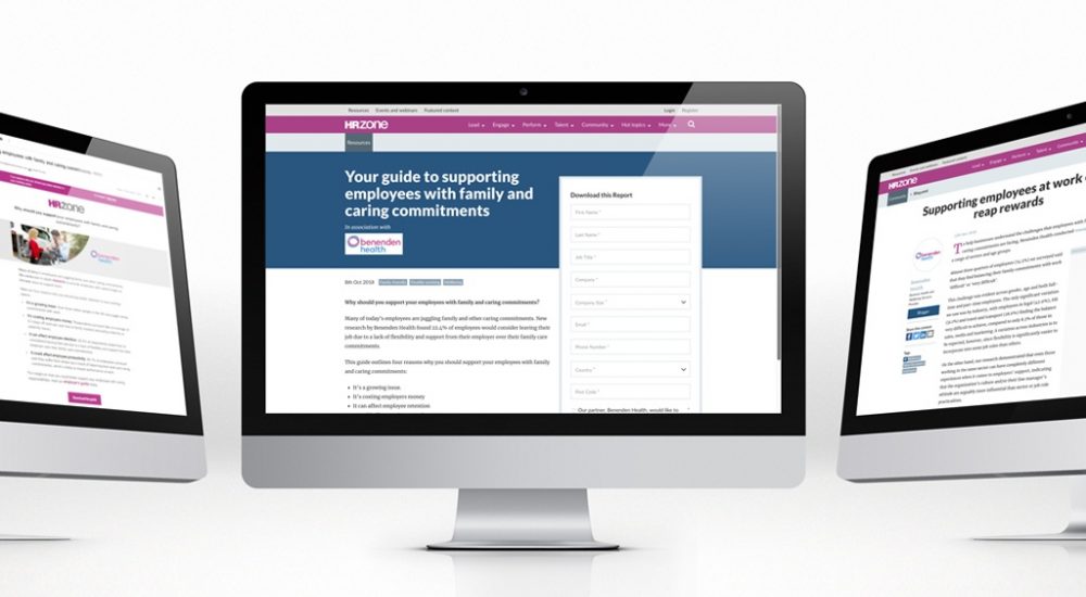 screenshots from hrzone.com as part of content strategy trade media partnership