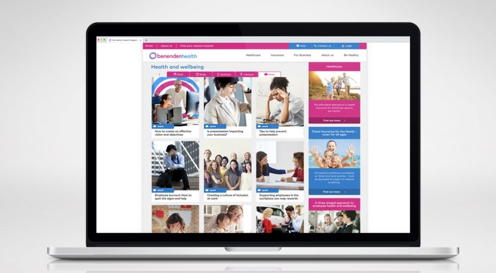 Example of benenden health blog posts as part of their content strategy