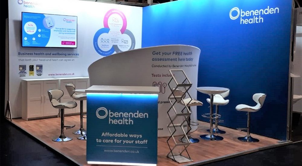 Image of branded event stand for Benenden Health