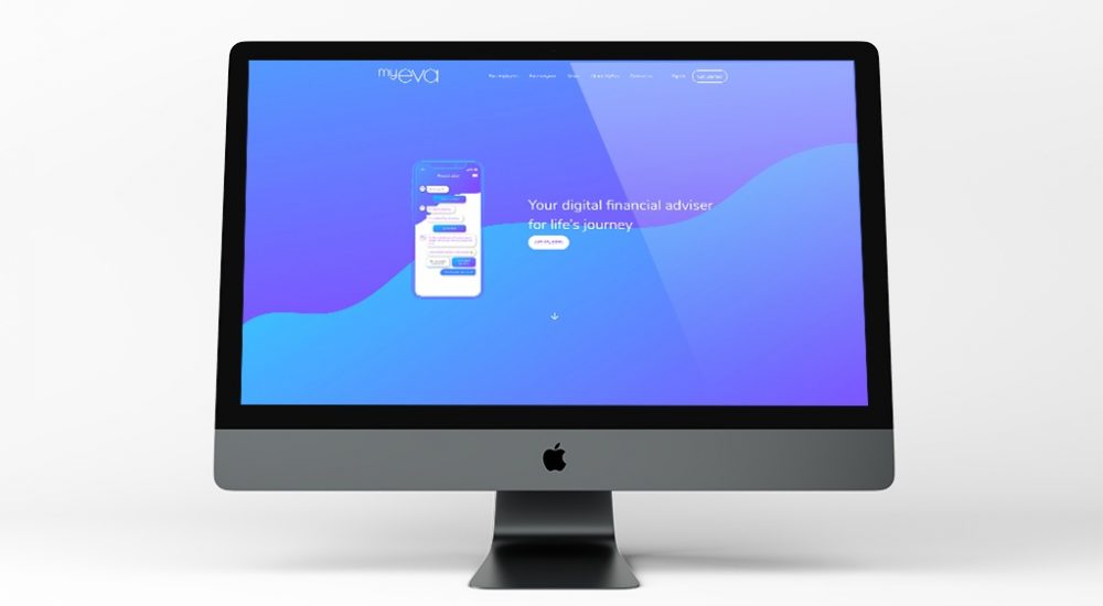 website screenshot of MyEva financial app design and creation