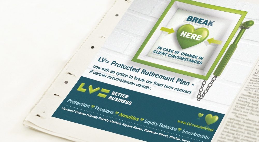 Press advertising for LV=